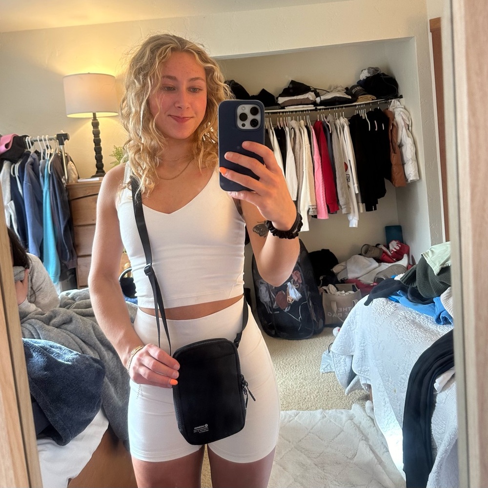 black lululemon crossbody bag, brand new never used!!
